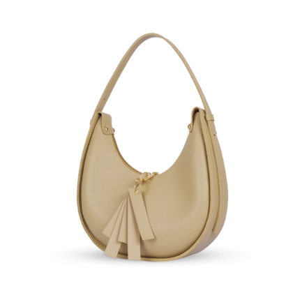Beige Captain Hobo Bag with tassel detail by Senora Bags